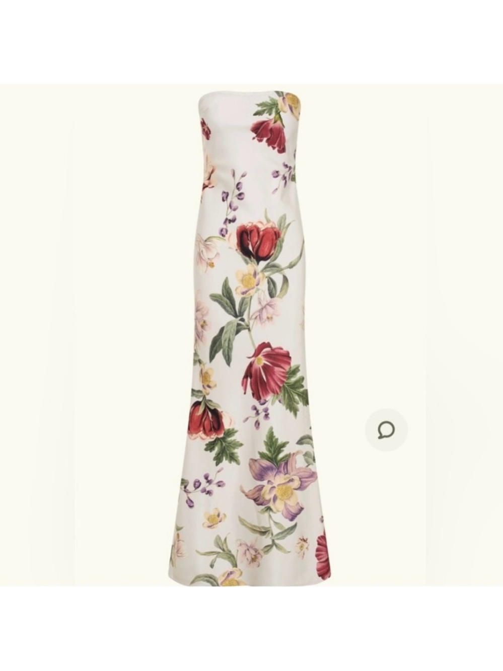 Meshki Strapless Satin Maxi Dress Bella Rosa floral gown fall party formal